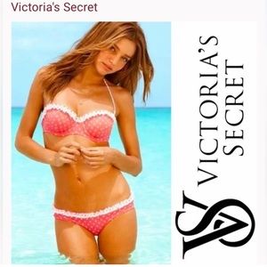 Victoria’s Secret polkadot flirt bandeau bikini top 34A